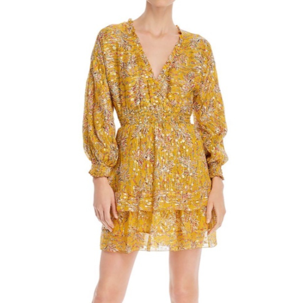 The Kooples Yellow Floral Long Sleeve Dress
